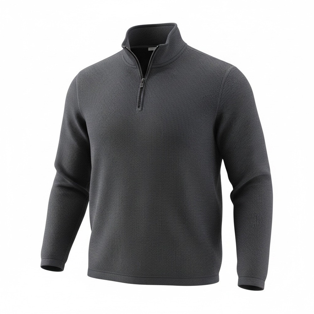 Eddie Bauer Quarter‎ Zip Pullover Mens M Gray Sweater Fleece Mock Neck Casual